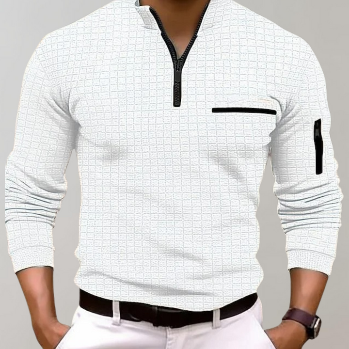 Polo Uomo a Coste Tessuto Tecnico Slim Fit