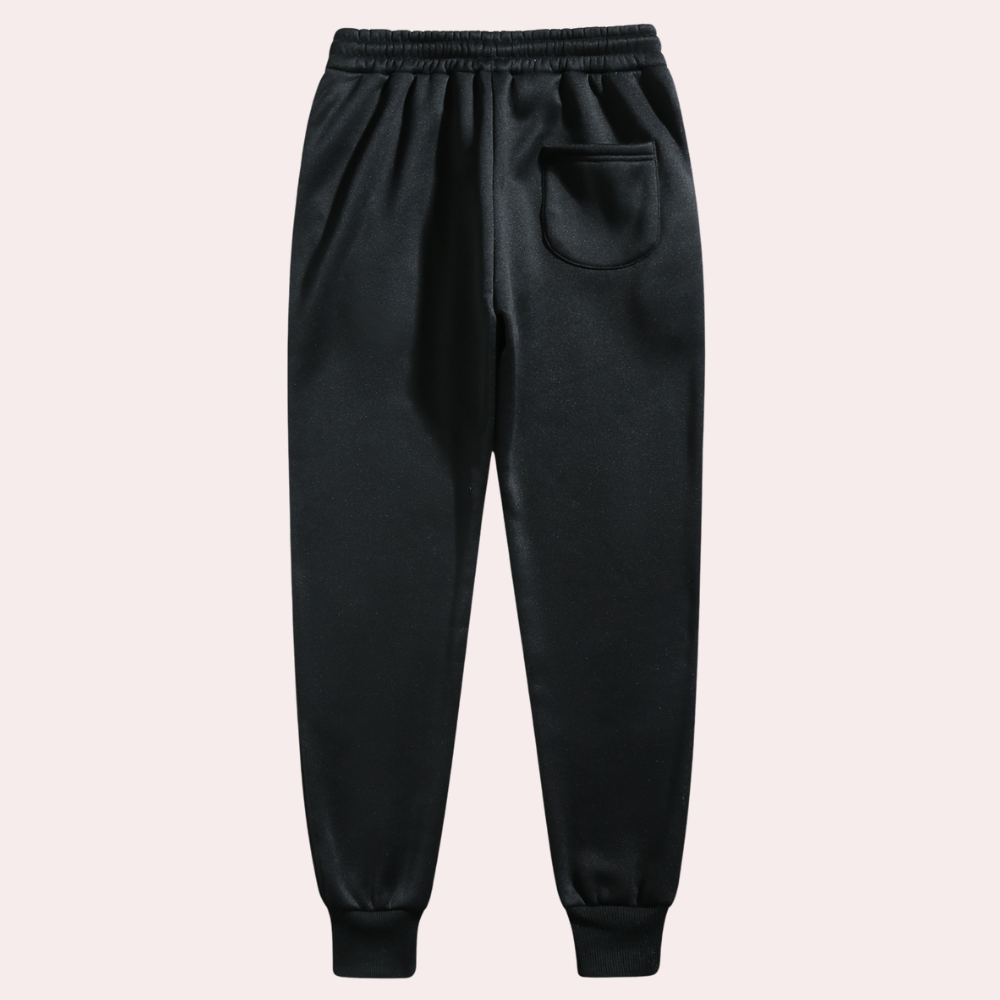 Pantaloni Jogging Uomo Tessuto Elegante Vestibilità Regular