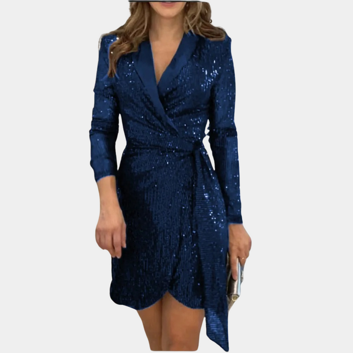 Mini Abito Blazer Donna con Cintura Taglio Slim