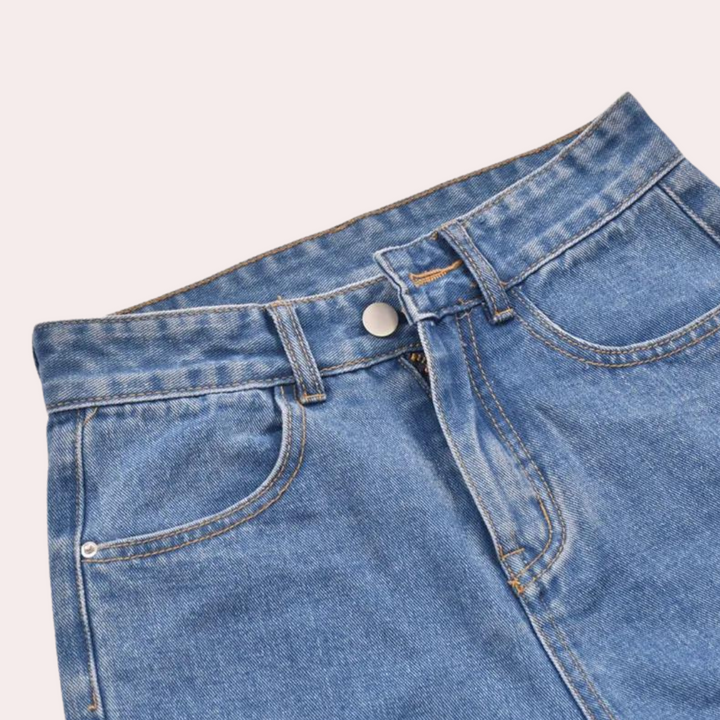 Pantaloncini Donna in Denim Vita Alta Slim