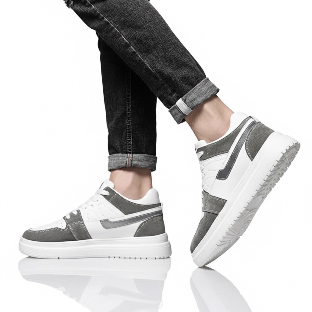 Sneakers Uomo con Rialzo Interno e Dettagli Comfort