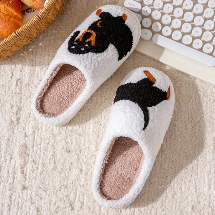 Pantofole Donna in Peluche Forma Bassotto Morbide