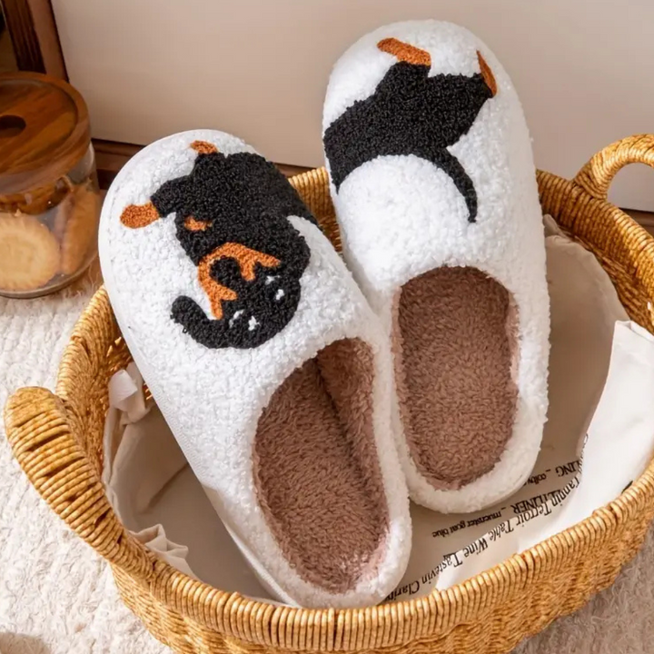Pantofole Donna in Peluche Forma Bassotto Morbide