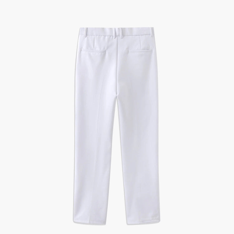 Pantaloni Uomo Slim con Pieghe Passanti e Cintura Affusolati