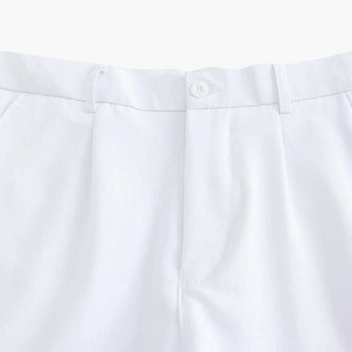 Pantaloni Uomo Slim con Pieghe Passanti e Cintura Affusolati