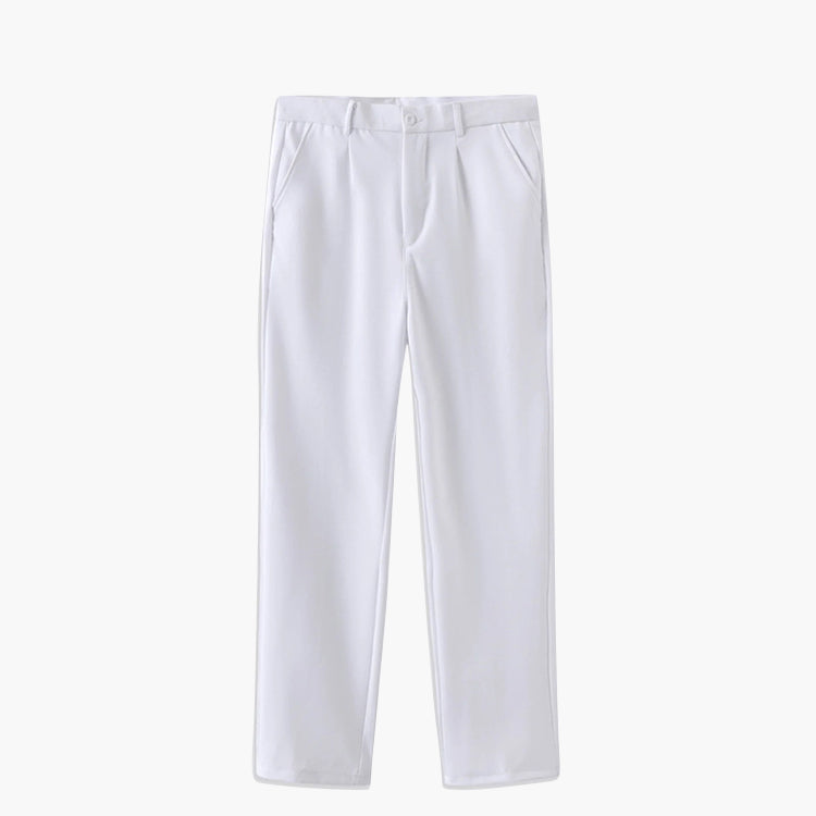 Pantaloni Uomo Slim con Pieghe Passanti e Cintura Affusolati