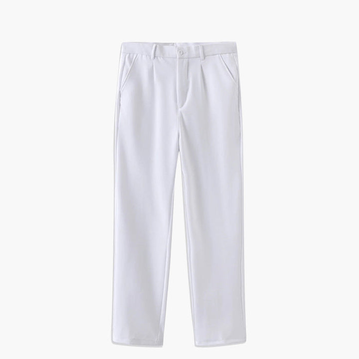 Pantaloni Uomo Slim con Pieghe Passanti e Cintura Affusolati