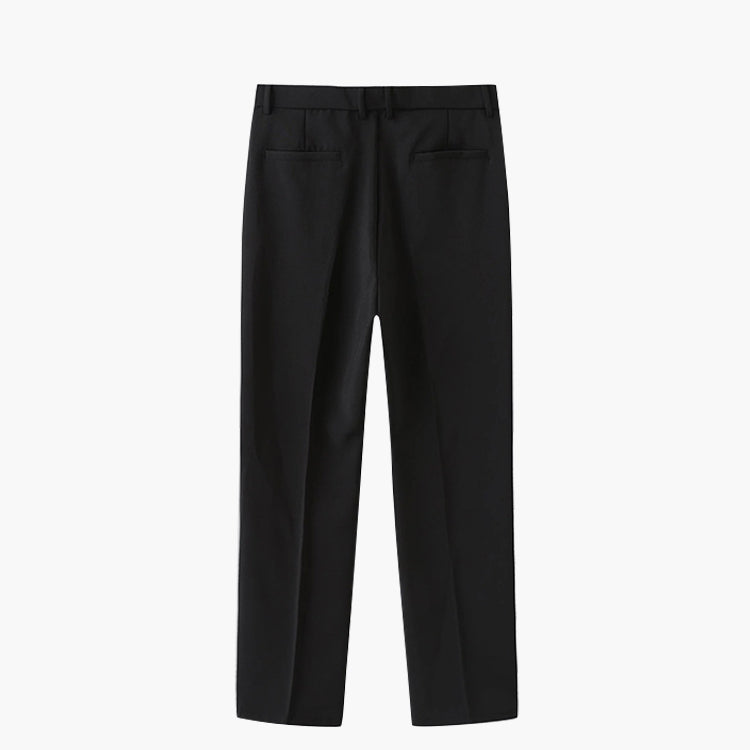 Pantaloni Uomo Slim con Pieghe Passanti e Cintura Affusolati