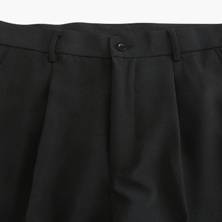 Pantaloni Uomo Slim con Pieghe Passanti e Cintura Affusolati