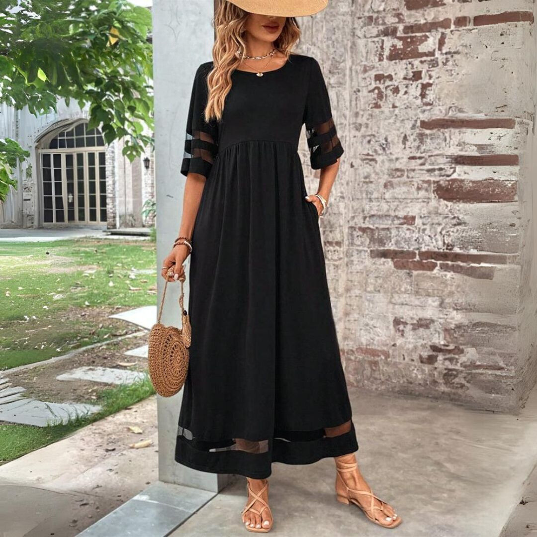 Abito Maxi Donna Estivo Elegante Svasato - Vesarelli