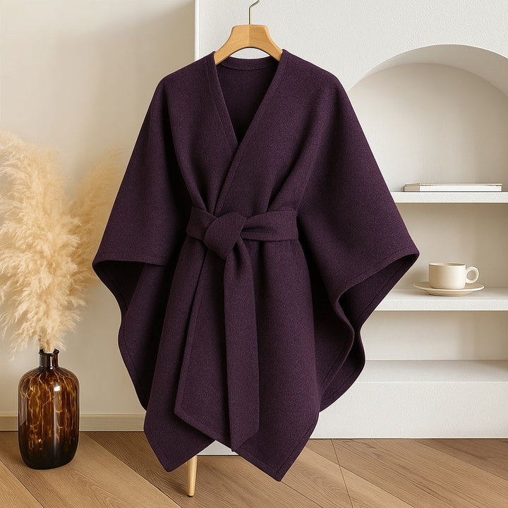 Cappotto Donna in Tessuto Antivento Mantella Oversize Manica Lunga