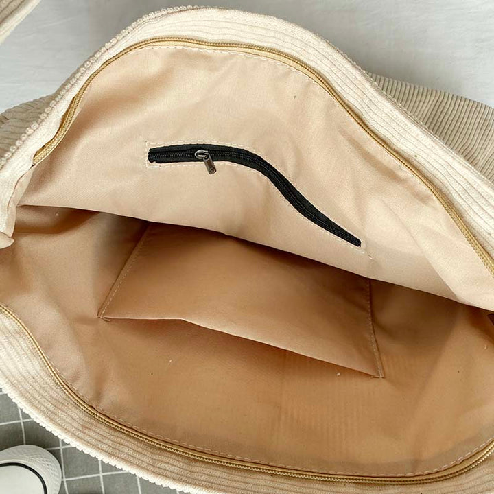 Borsa Tracolla Donna in Tela Velluto a Coste Classica Resistente