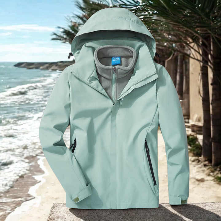 Giacca Outdoor Donna Impermeabile 3-in-1 Foderata in Pile Versatile