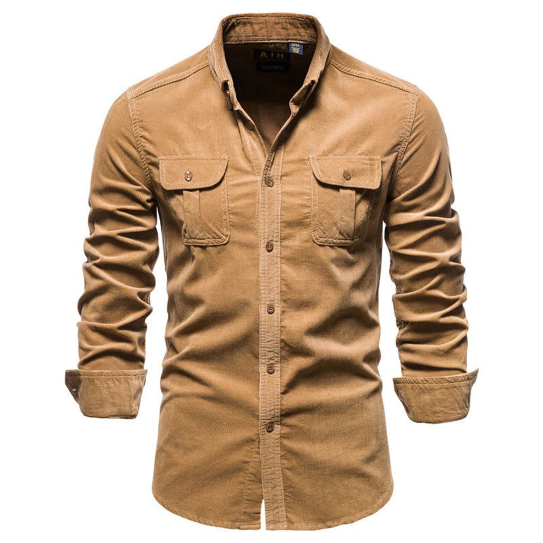 Camicia Uomo Velluto a Coste Manica Corta Estiva - Vesarelli