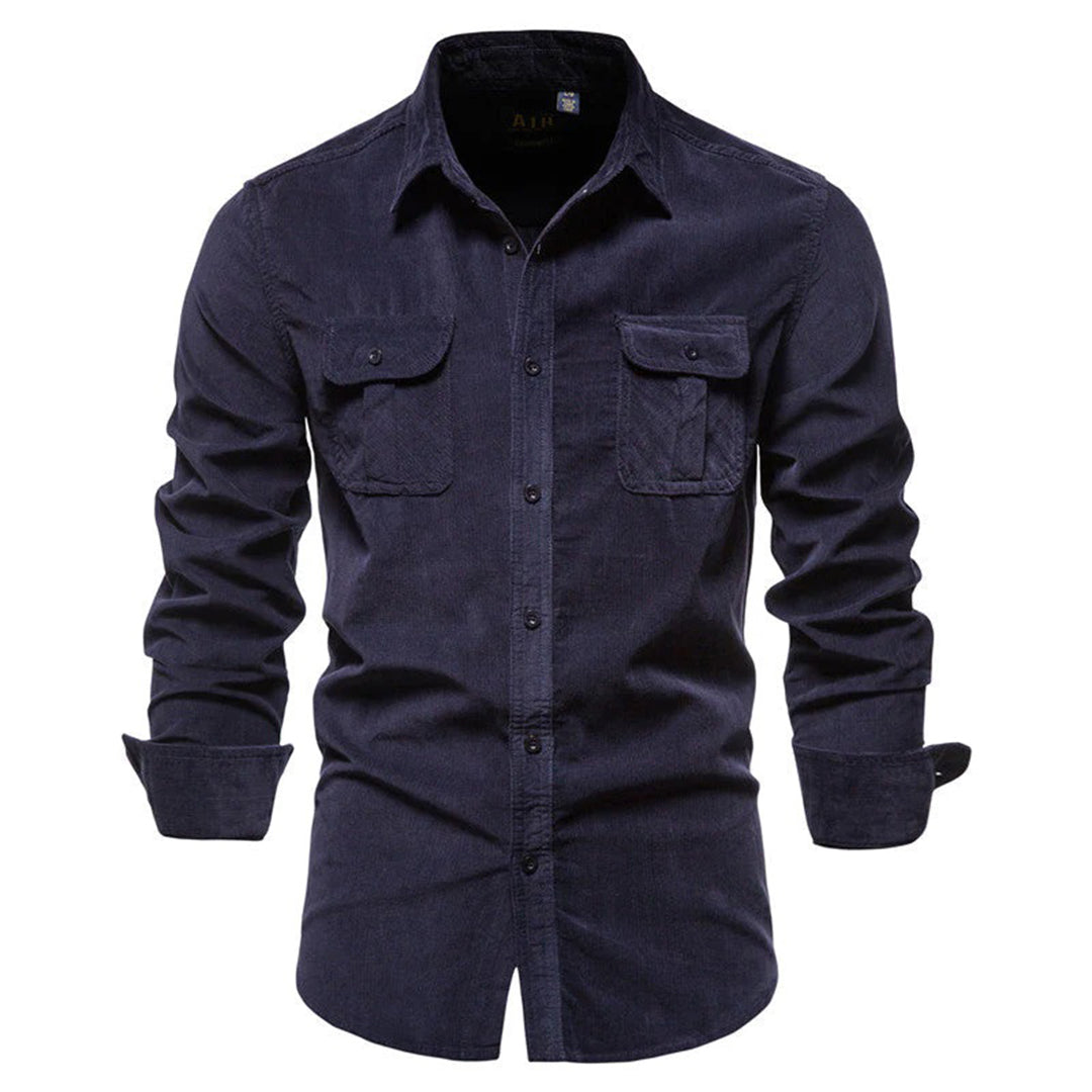 Camicia Uomo Velluto a Coste Manica Corta Estiva