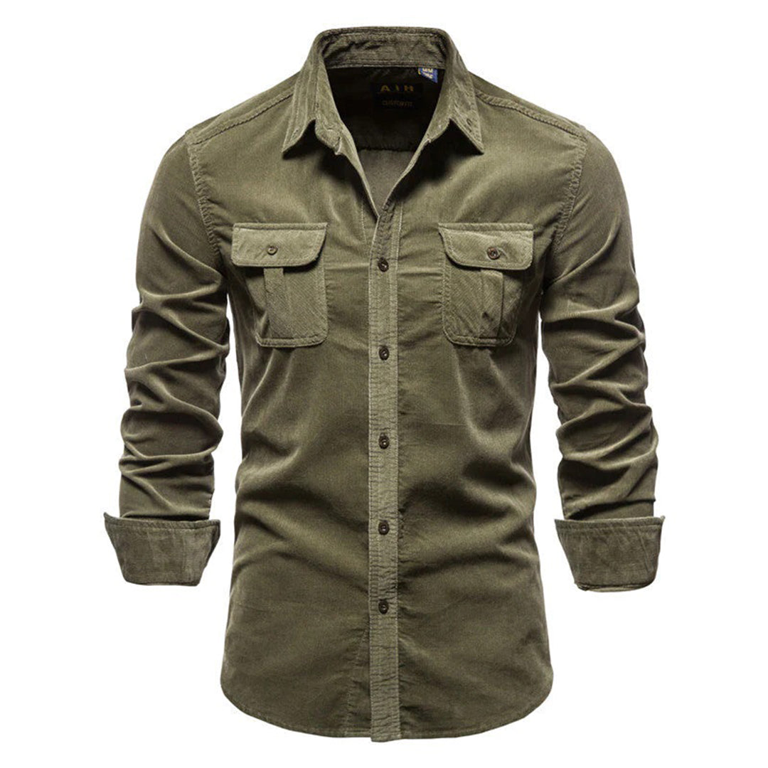 Camicia Uomo Velluto a Coste Manica Corta Estiva