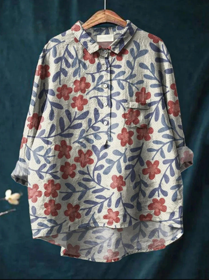 Camicetta Classica Floreale Donna | Colletto Classico & Vestibilità Morbida