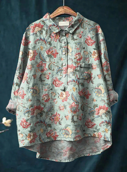 Camicetta Classica Floreale Donna | Colletto Classico & Vestibilità Morbida