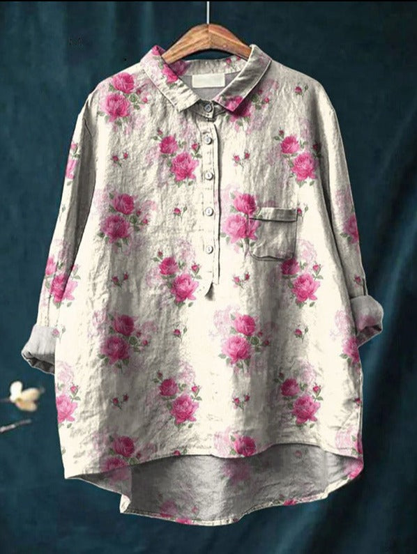 Camicetta Classica Floreale Donna | Colletto Classico & Vestibilità Morbida
