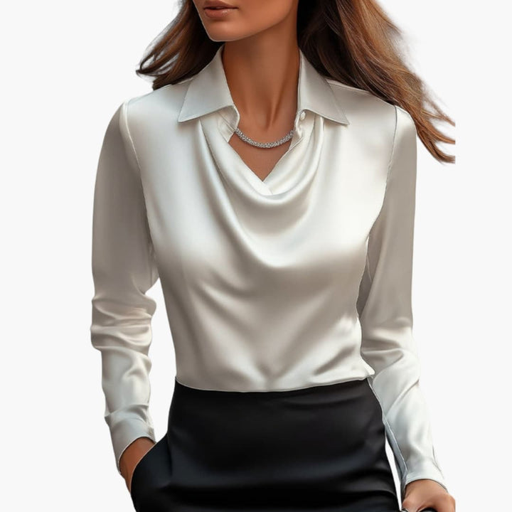 Camicetta Donna Colletto Drappeggiato Linea Classica - Vesarelli