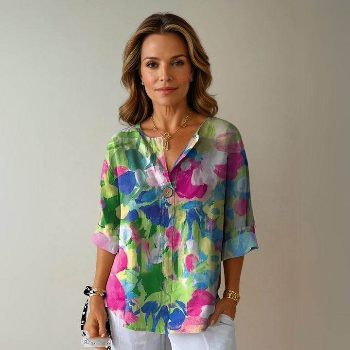Camicetta Donna Elegante Con Stampa Floreale - Camicie Donna Versatili Per Ogni Occasione 3