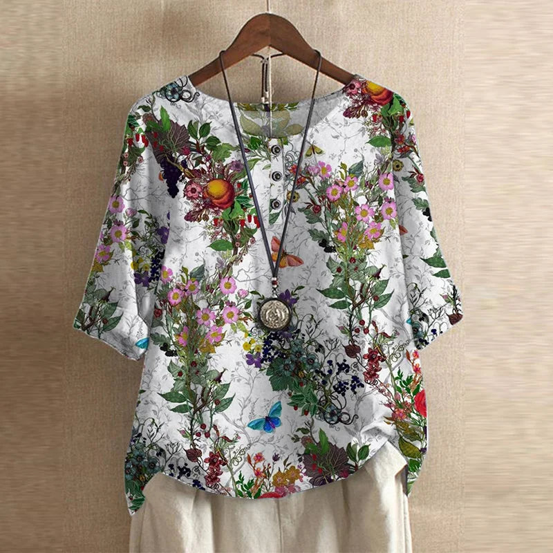 Camicetta Elegante Donna Floreale Vintage - Stile Casual e Raffinato, Camicie Donna per Ogni Occasione 10