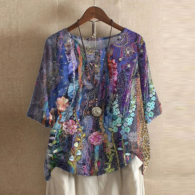 Camicetta Elegante Donna Floreale Vintage - Stile Casual e Raffinato, Camicie Donna per Ogni Occasione 8
