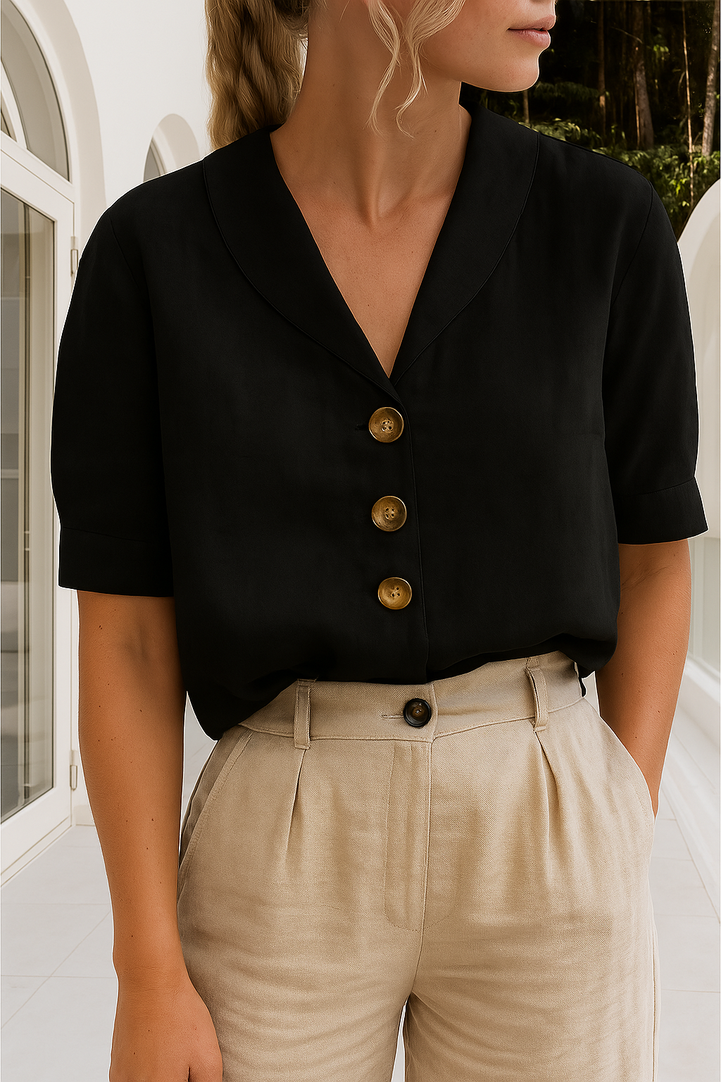 Camicetta Elegante Donna con Scollo Avvolgente - Camicie Donna Versatili per Ogni Occasione 2
