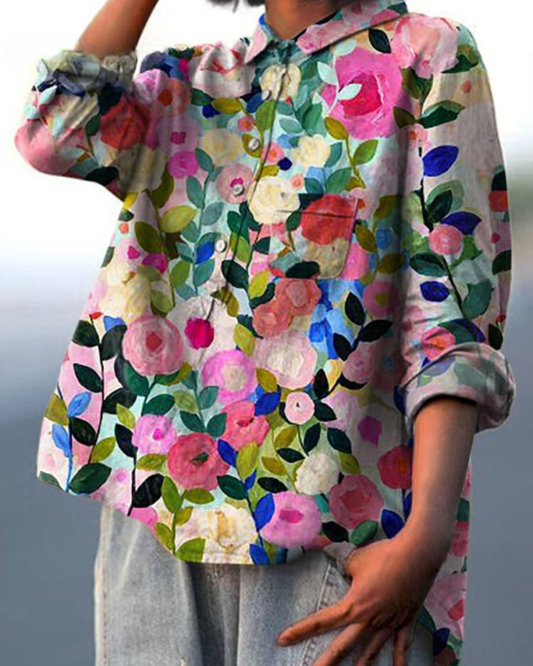 Camicetta Elegante Floreale Donna - Camicie Donna Versatili per Ogni Occasione, Stile Chic e Comfort Quotidiano 1