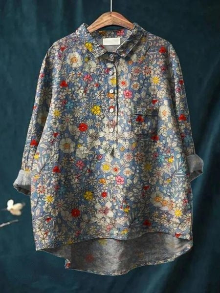 Camicetta Elegante Floreale Donna - Camicie Donna Versatili per Ogni Occasione, Stile Chic e Comfort Quotidiano 3