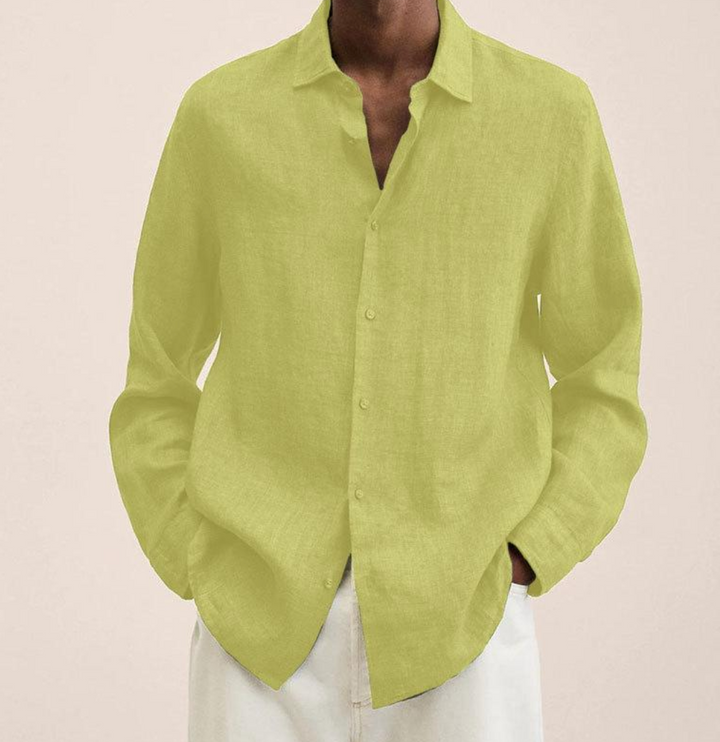Camicia Classica da Uomo in Lino con Tessuto Traspirante | Perfetta per l'Autunno