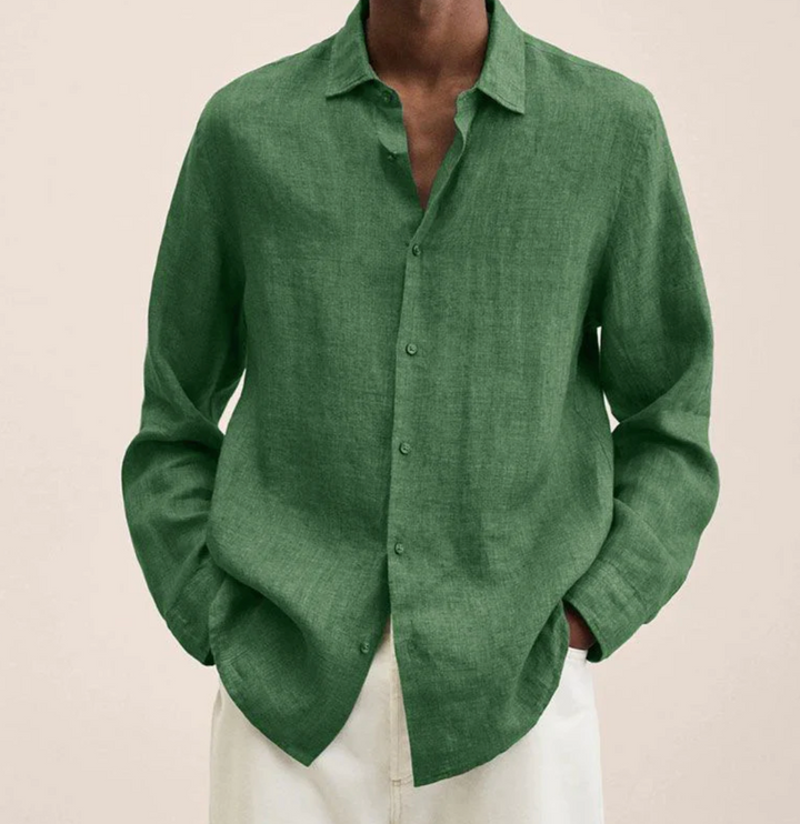 Camicia Classica da Uomo in Lino con Tessuto Traspirante | Perfetta per l'Autunno