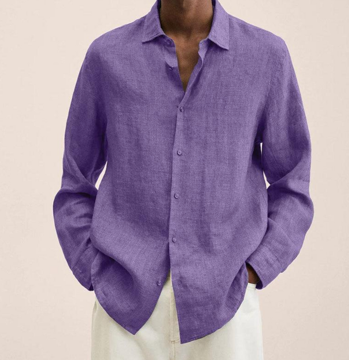 Camicia Classica da Uomo in Lino con Tessuto Traspirante | Perfetta per l'Autunno