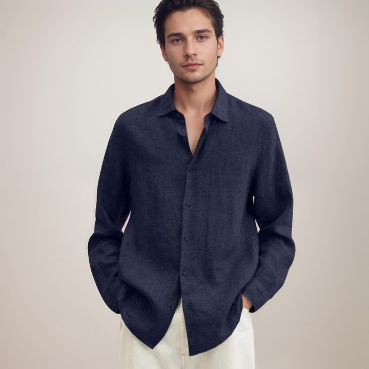 Camicia Classica da Uomo in Lino con Tessuto Traspirante | Perfetta per l'Autunno