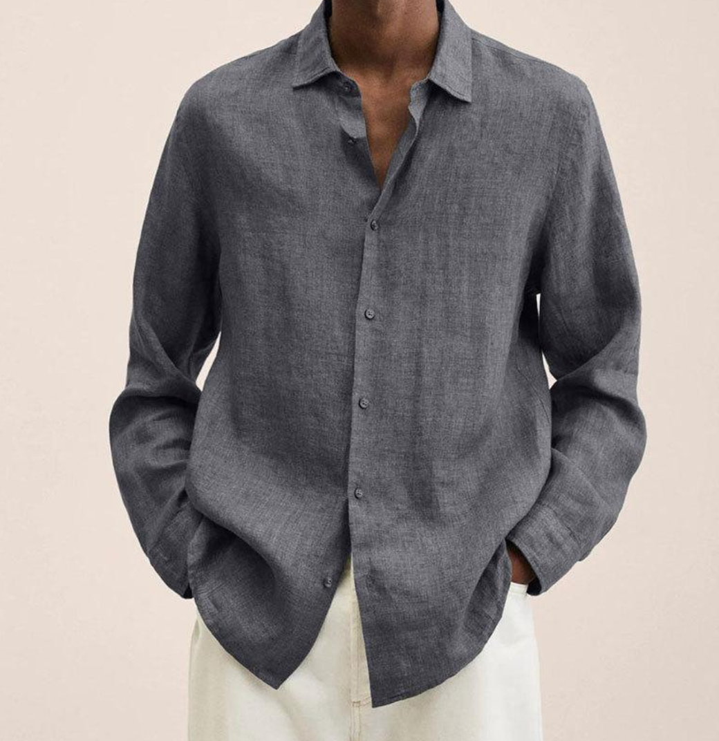 Camicia Classica da Uomo in Lino con Tessuto Traspirante | Perfetta per l'Autunno