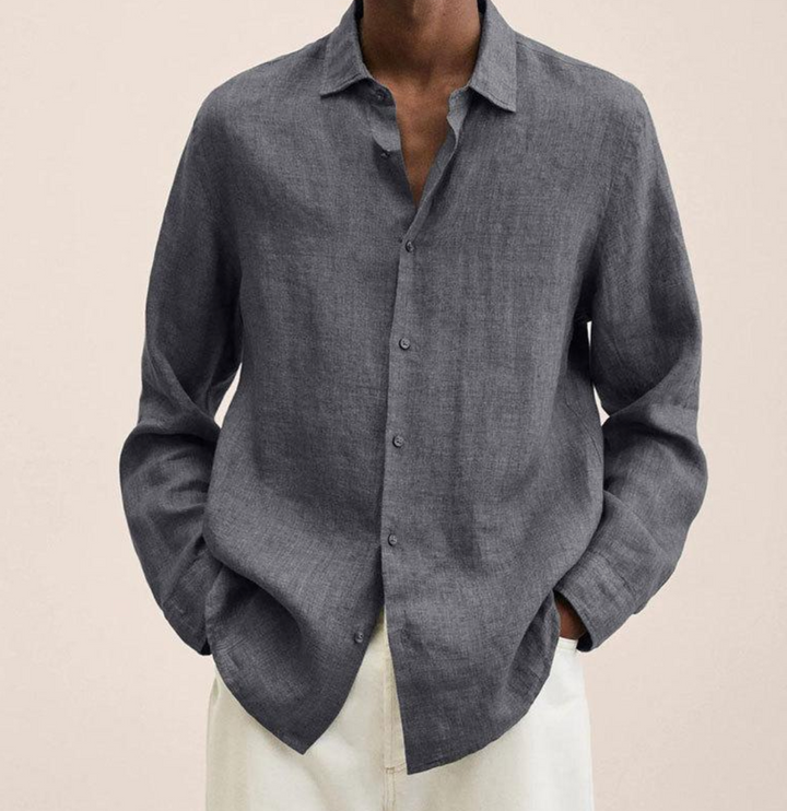 Camicia Classica da Uomo in Lino con Tessuto Traspirante | Perfetta per l'Autunno