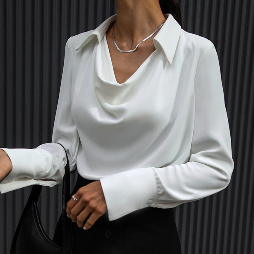 Camicia Donna | Collo Drappeggiato & Eleganza Fluida