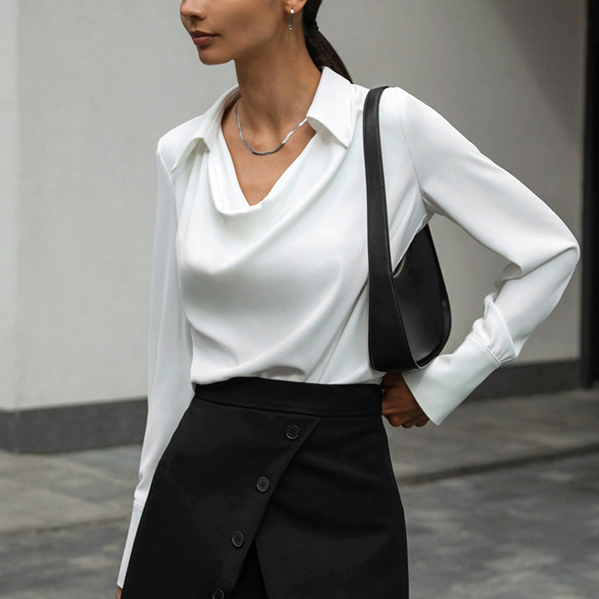 Camicia Donna | Collo Drappeggiato & Eleganza Fluida