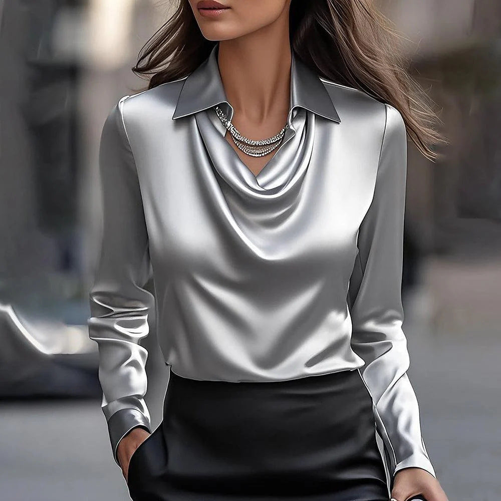 Camicia Donna | Collo Drappeggiato & Eleganza Fluida