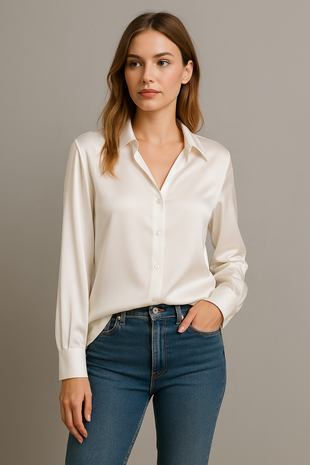 Camicia Elegante Da Donna | Effetto Luminoso & Caduta Morbida