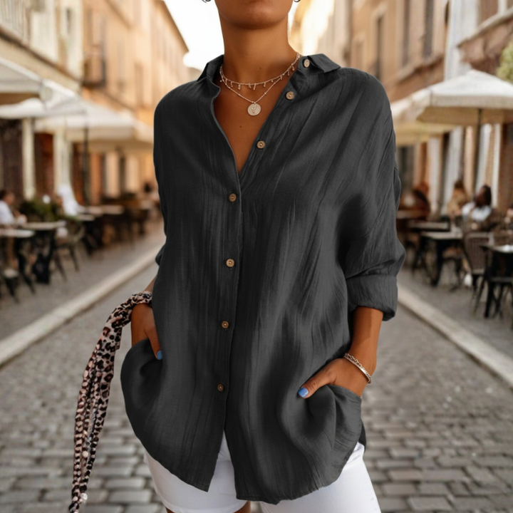 Camicia Oversize Donna | Bottoni Frontali & Tasche Funzionali
