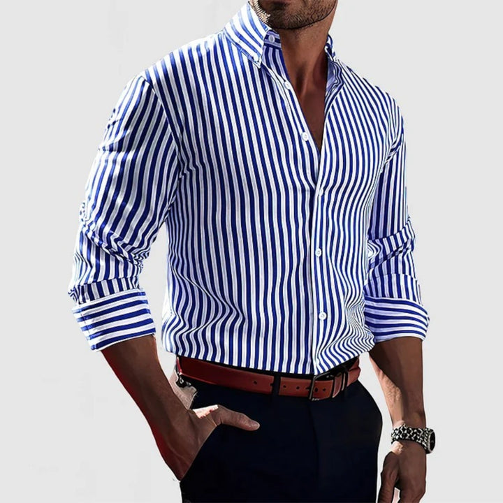 Camicia Uomo Cotone a Righe Vestibilità Classica - Vesarelli
