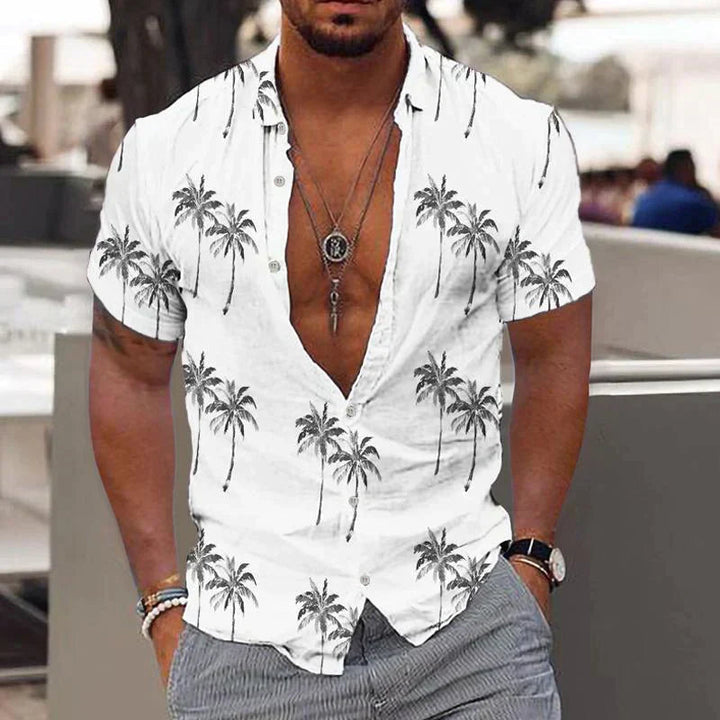 Camicia Uomo | Stampa Palme & Look Fresco