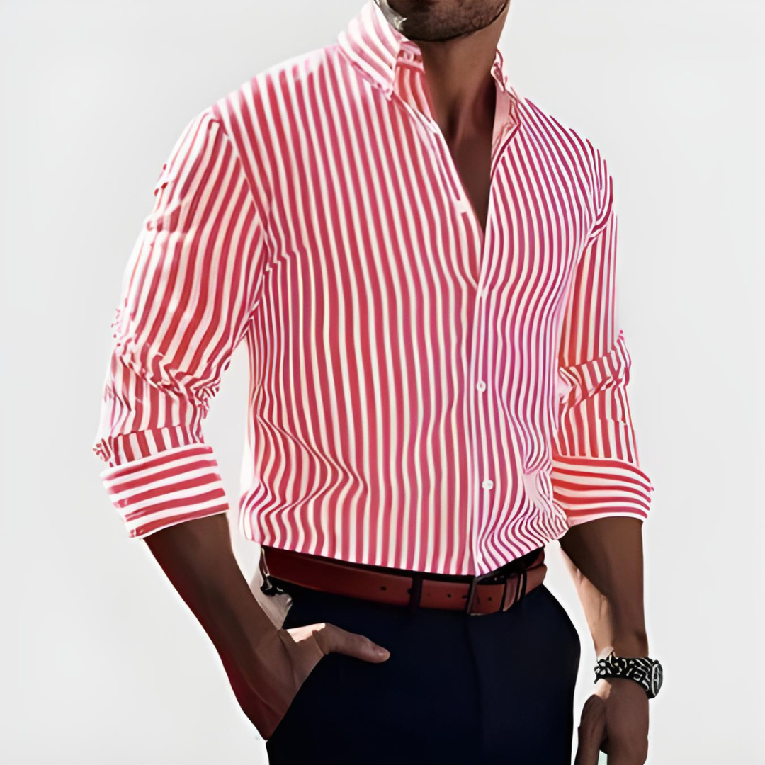 Camicia a Righe Eleganti Uomo | Colletto Strutturato & Silhouette Slanciata