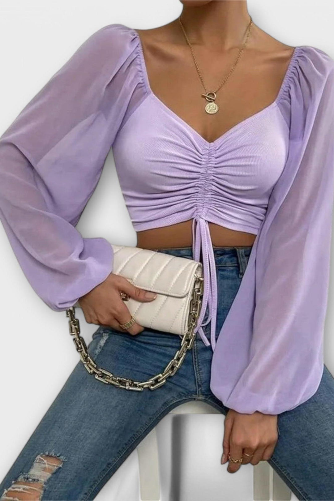 Camicia allround Donna | Arricciatura Regolabile &amp; Maniche a Palloncino