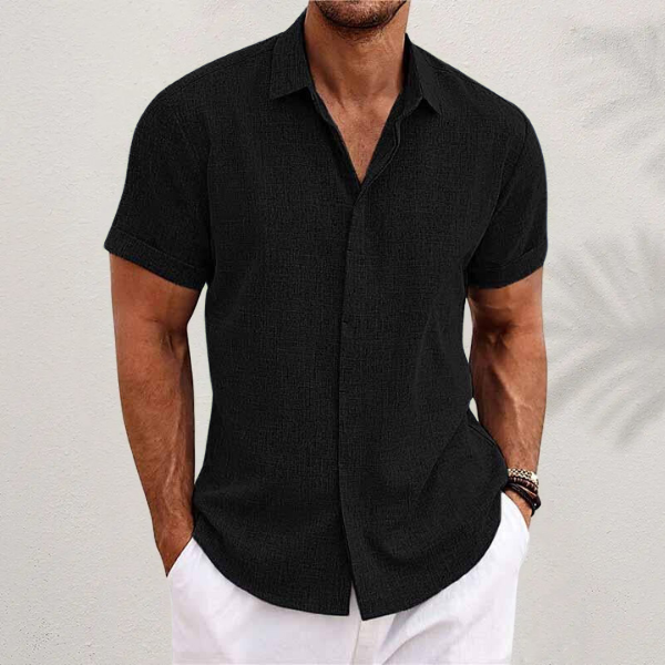 Camicia da Uomo in Lino a Manica Corta