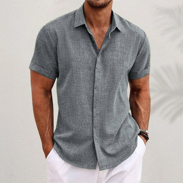 Camicia da Uomo in Lino a Manica Corta