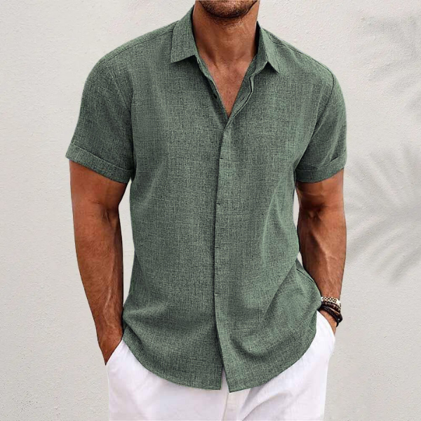 Camicia da Uomo in Lino a Manica Corta