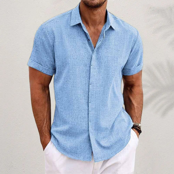 Camicia da Uomo in Lino a Manica Corta