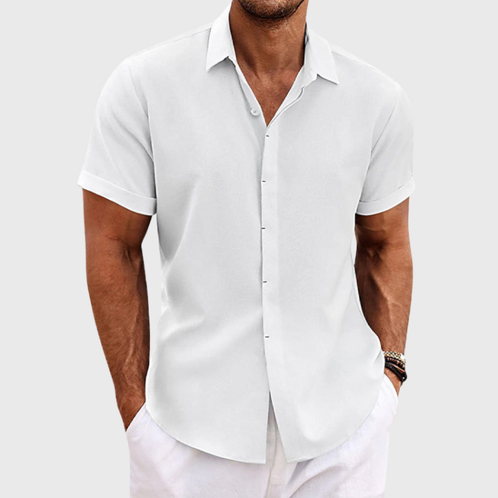 Camicia da Uomo in Lino a Manica Corta
